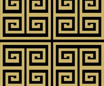 抽象圖案扁平古典對稱迷宮裝飾