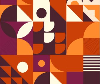 Abstract Pattern Template Colorful Flat Geometric Decor