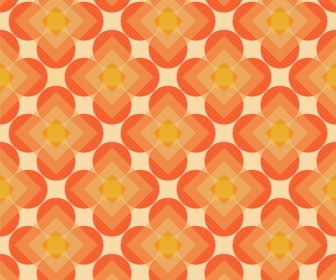抽象的なパターン テンプレート オレンジ対称円多角形装飾