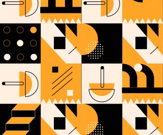 Abstract Pattern Template Squares Isolation Flat Geometric Shapes