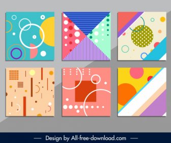Abstract Pattern Templates Colorful Flat Geometric Design