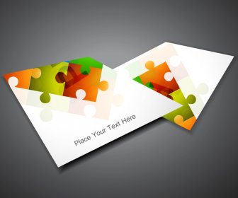 Quebra-cabeça Abstrata Conjunto De Design De Vetor Colorido Brochura Comercial