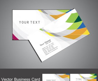 Abstract Rainbow Colorful Mosaic Business Card Set Vector