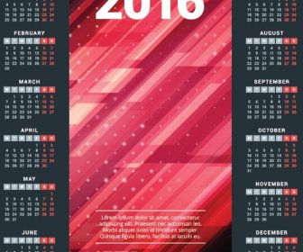 Plantilla De Calendario De Background16 Digital Rojo Abstracto