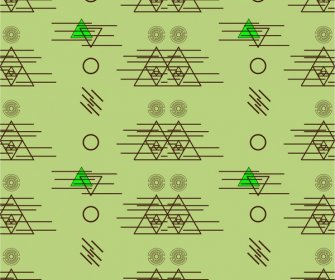 Abstract Repeating Pattern With Triangles And Circles Illustration