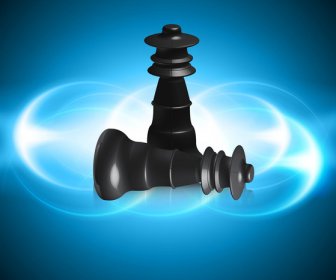 Abstract Shiny Chess Crown Reflection Object Blue Colorful Vector Background