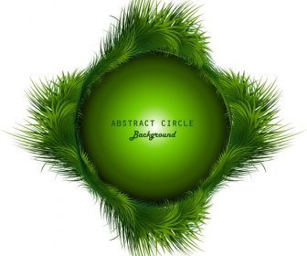 Abstract Shiny Green Grass Colorful Swirl Circle Vector Design