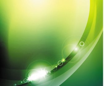 Abstract Shiny Wave Green Poster Design Vector