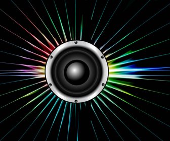 Abstract Speaker Colorful Line With Swirl Glowing Lights Vector