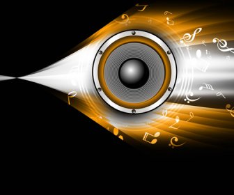 Abstract Speakers Black Bright Background Wave Vector Illustration