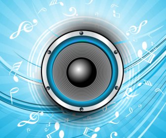 Abstract Speakers Blue Bright Background Vector
