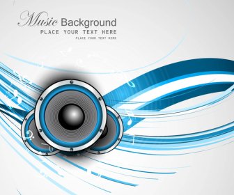 Abstract Speakers Blue Bright Background Wave Vector