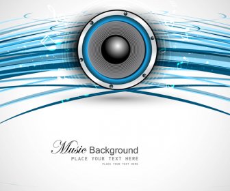 Abstract Speakers Blue Line Wave Background Vector