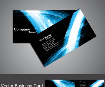 Abstract Stylish Black Bright Colorful Business Card Set Wave Vector