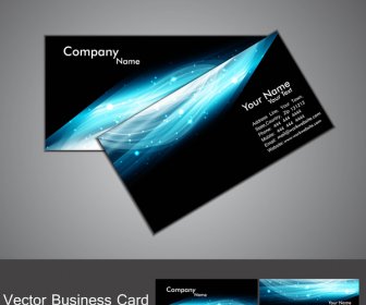 Abstract Stylish Black Bright Colorful Business Card Vector Illustration