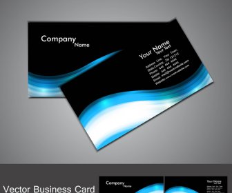 Abstract Stylish Black Bright Colorful Business Card Wave Vector