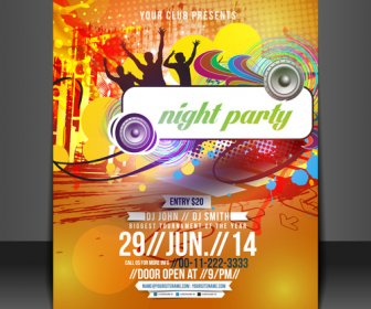 Abstract Summer Party Flyers Design Vector