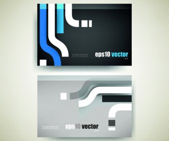 Abstract Track Business Cards Vector Set
