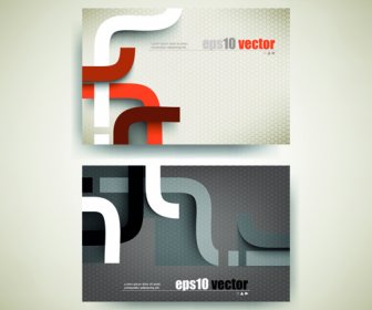 Abstract Track Business Cards Vector Set