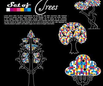 Abstract Trees Background Vector