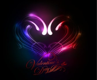 Abstract Valentines Day Colorful Heart Background
