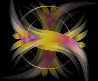 Abstract Vector Background Swirls Dark Light