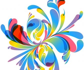 Abstract Vector Colorful Floral Design Illustration