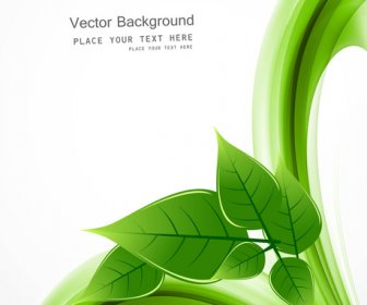 Abstract Vector Natural Eco Green Lives Wave Design