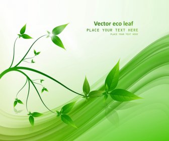 Vector Abstracto Natural Eco Vida Verde Onda Brillante Fondo