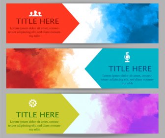 Abstract Watercolor Banners Sets