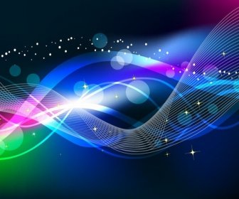 abstrak gelombang warna cahaya latar belakang vektor