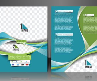 Abstract Wave Flyers Cover Vector Graphics