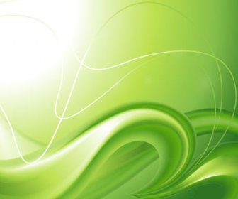 抽象的な波状の緑のエコのスタイルの背景のベクトル