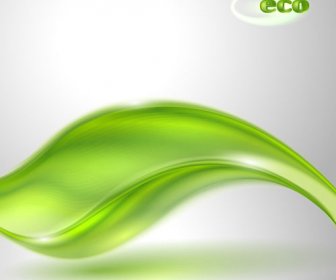 Eco Verde Ondulato Astratto Stile Sfondo Vettoriale
