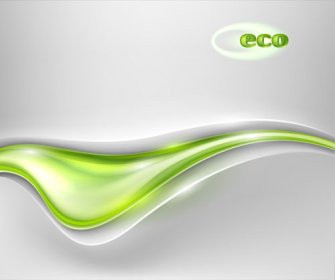 抽象的な波状の緑のエコのスタイルの背景のベクトル
