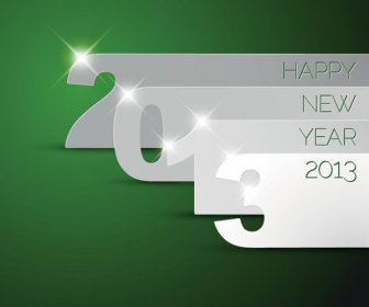 Abstract White Happy New Year13 Vector Card