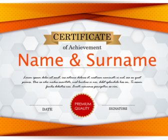 Achievement Certificate Design With Bokeh Background