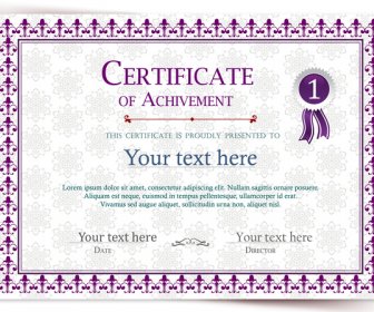 Achievement Certificate Illustration With Vignette Violet Style
