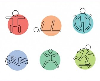 Active Los Iconos Símbolos Humanos Proyecto De Diversas Posturas