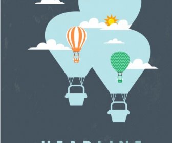 Advertising Poster Design Balloons Decoration Silhouette Style