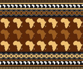 Latar Belakang Pola Afrika Mengulangi Peta Dekorasi