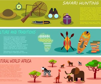 Africa Specifics Promotion Posters Illustration In Horizontal Style