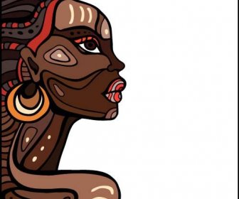 Afrikalı Kadın Tasarım Vektörler