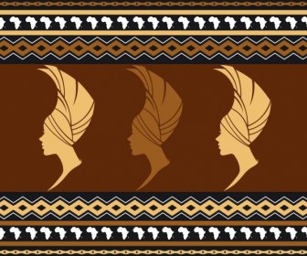 아프리카 여성 패턴 반복 디자인 스타일