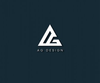 Template Logo Ag Desain Desain Desain Teks Bergaya Datar Modern Yang Elegan