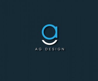 Ag Logo Template Flat Stylized Smile Texts Sketch