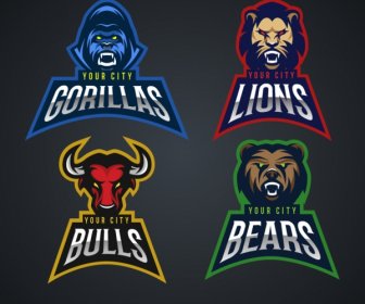 積極的な動物スポーツのロゴのベクトル