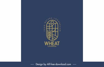 Tarımsal ürün Logo şablonları Buğday Kroki Düz Klasik