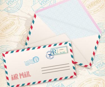 항공 우편 봉투 배경