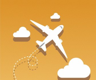Flugzeug Hintergrund 3d Weiß Design Wolken Dekoration